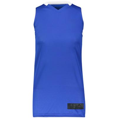 Augusta Sportswear 1732 Athletic Women's Step-Back Basketball Jersey T-Shirt in Royal/White size Medium | Polyester