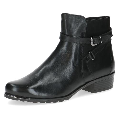 Stiefelette CAPRICE Gr. 37,5, schwarz Damen Schuhe Blockabsatz, Boots mit Zierschnalle und Zierriemchen