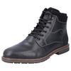 Winterstiefelette RIEKER, Herren, Gr. 45, schwarz, Leder, Lederimitat, modisch, Schuhe, Schnürstiefel, Business Schuh mit wasserabweisender TEX-Membran