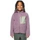 Fleecejacke JACK WOLFSKIN "ICE CURL HOOD JACKET K", Kinder, Gr. 92, lila (wild blossom), Fleece, Obermaterial: 100% Polyester, unifarben, sportlich, hoch geschlossener Ausschnitt, Langarm eingesetzt eingefasste Kante, Jacken, Winterjacke