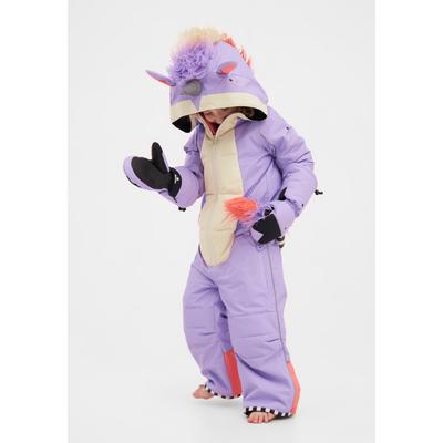 Schneeoverall WEEDO "UNIDO" Gr. 116/128, lila (violet + sandshell) Mädchen Overalls Mitwachsender Schneeanzug