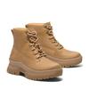 Schnürstiefelette TIMBERLAND "ROXIE LANE MID LACE UP BOOT", Damen, Gr. 39, braun (wheat full grain), Leder, sportlich, Schuhe, Winterschuhe, Winterstiefel, Schnürboots, Winterboots
