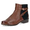 Stiefelette CAPRICE, Damen, Gr. 39, braun (cognac), Leder, Textil, klassisch, Schuhe, Blockabsatz, Boots mit Zierschnalle und Zierriemchen