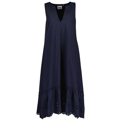 Sommerkleid BLUE SEVEN "Blue Seven Maxikleid", Damen, Gr. 38, blau (595, nachtblau), 100% Baumwolle, lang, Rundhals, ohne Ärmel, Kleider Image