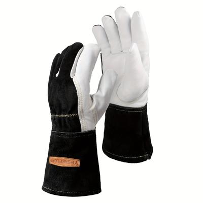 TEMU Yeswelder Premium Goatskin Tig Welding Gloves | Top Grain Leather | High Dexterity |true - Fit - M/l/xl (pack Of 1)