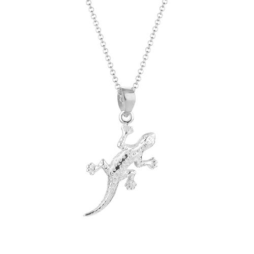 Nenalina - Nenalina Halskette Anhänger Gecko Tier Sommer Reise 925 Silber Ketten 1 ct Damen