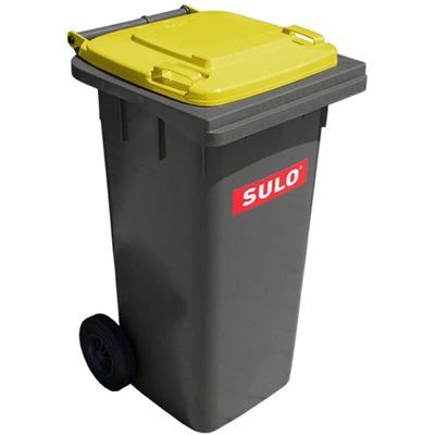 Sulo - citybac classic 120 Liter Grau mit Gelbem Deckel Mülltonne Müllbehälter Abfalltonne Made in Image