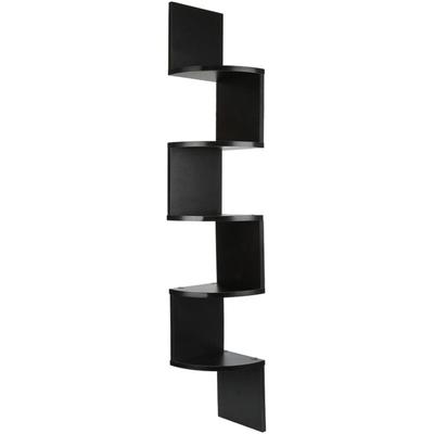 Haloyo - Eckregal Bücherregal Hängeregal Wandregal Regal Zickzackregal Bücherregal design schwarz Image