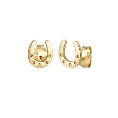 Elli PREMIUM - Hufeisen Glücksbringer Symbol Luck 585er Gelbgold Ohrringe 1 ct Damen