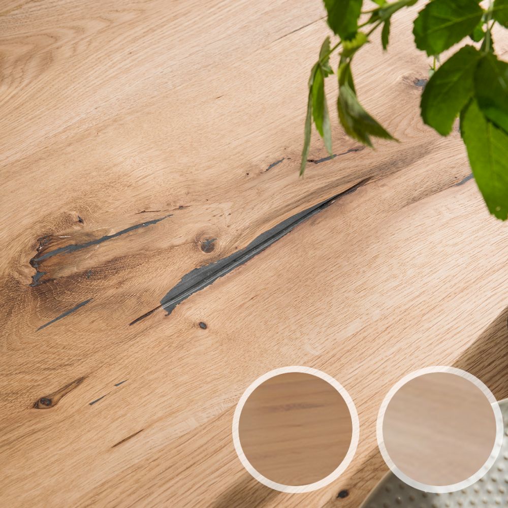 Massivholz »Tabula Rasa« Tischplatte Baumkante 4 cm / voll massiv / 240x100 cm / Wildeiche natur