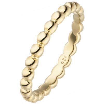 Fingerring JOBO "Kugel" Gr. 54, gold (goldfarben), Fingerringe, Damen, 54, Silber 925 (Sterlingsilber), 925 Silber vergoldet Image