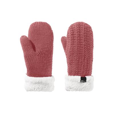 Fäustlinge JACK WOLFSKIN "HIGHLOFT KNIT MITTEN W", Damen, Gr. M (38/40), rot (rot, coral), Hauptmaterial: 100% Polyester (recycled); Futter: 100% Polyester, Handschuhe Image