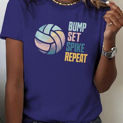 TEMU Volleyball Gradient Pure Cotton Women's T-shirt, Comfort Fit