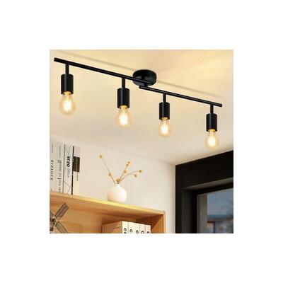 Gbly - Deckenleuchte Schwarz Deckenstrahler 4 Flammig - E27 Flur Deckenspot Vintage Deckenlampe Image