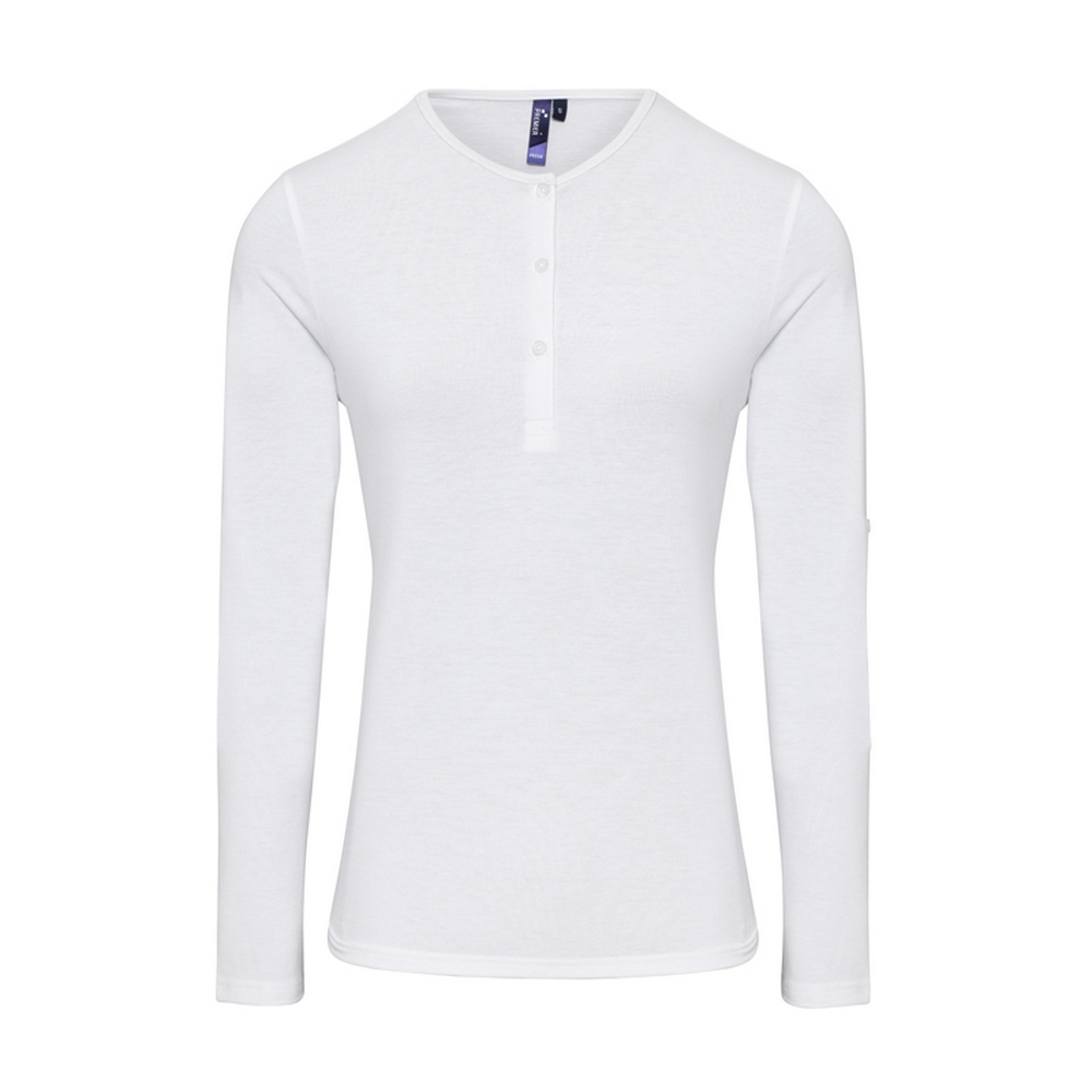 Premier Damen T-Shirt Long John, langärmlig (Weiß) Image