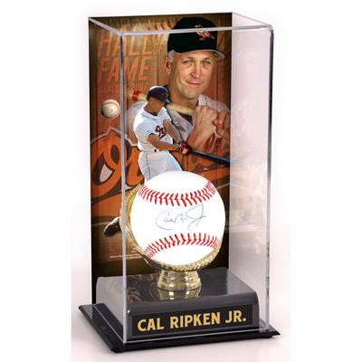 Cal Ripken Jr. Baltimore Orioles signierter Baseball und sublimierte Hall of Fame-Vitrine Image