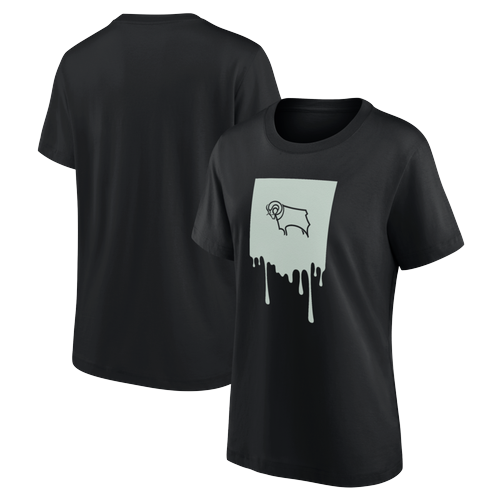 Derby County Liquify Grafik-T-Shirt – Schwarz – Damen