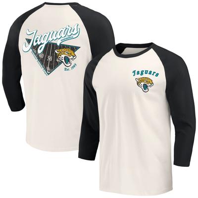 Schwarz/weißes Jacksonville Jaguars Raglan-T-Shirt mit 3/4-Ärmeln aus der Darius Rucker Collection von Fanatics für Herren Image