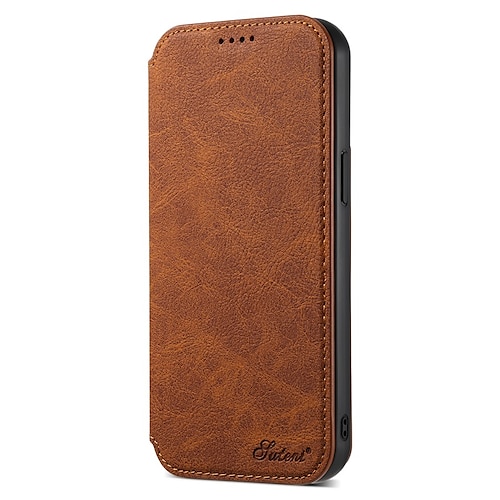Handy Hülle Handyhüllen Für iPhone 17 Pro Max 17 Air 16 15 14 Pro Max Plus 13 12 Pro Max Brieftaschenhülle Flip-Cover Mit Magsafe Mit Ständer Magnetisch Kartenfach Einfarbig TPU PU-Leder Image