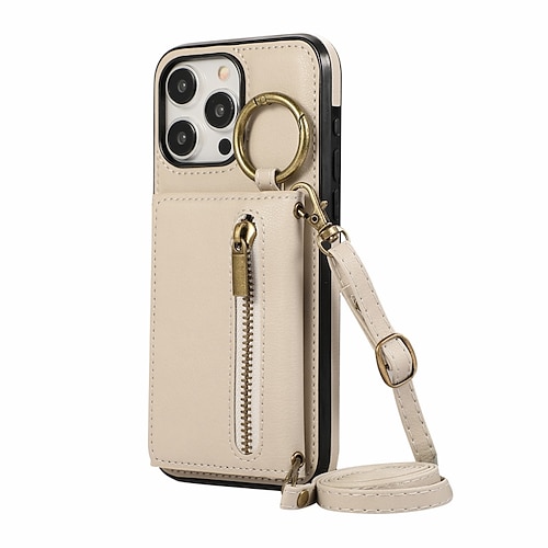 Handy Hülle Handyhüllen Für iPhone 17 Pro Max 17 Air 16 15 14 Pro Max Plus 13 12 11 Pro Max Mini Rückseite Mit Ständer Ringhalter Reisverschluss Retro TPU PU-Leder Image