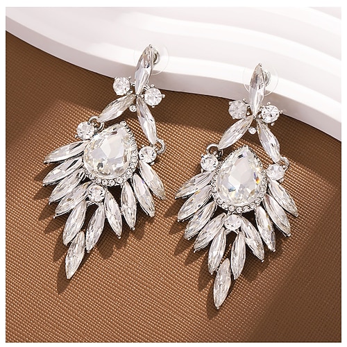 elegante Statement-Ohrringe aus smaragdgrünem Kristall für Damen – glamouröse Tropfenohrringe für Hochzeiten, Partys und formelle Anlässe Image