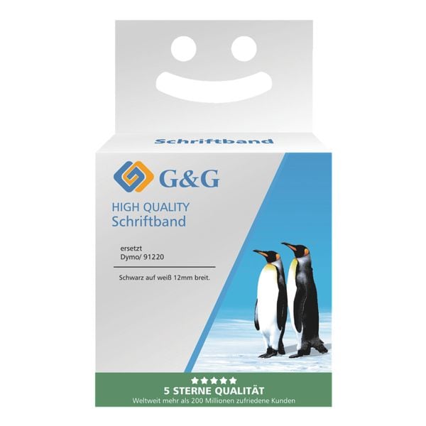 G&G Papier-Etikettenrolle »ersetzt Dymo S0721520/ 91220« 12 mm x 4 m weiß