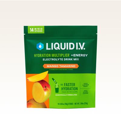 Liquid I.V.® Mango Tamarind Hydration Multiplier® +Energy (14 Pack) - Energy Drink Mix Packets