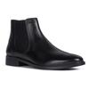 Chelseaboots GEOX "U GLADWIN", Herren, Gr. 42, schwarz, Leder, Textil, elegant, Schuhe Businessschuh Chelseaboots Stiefelette, Stiefelette mit Gummizug und Blockabsatz
