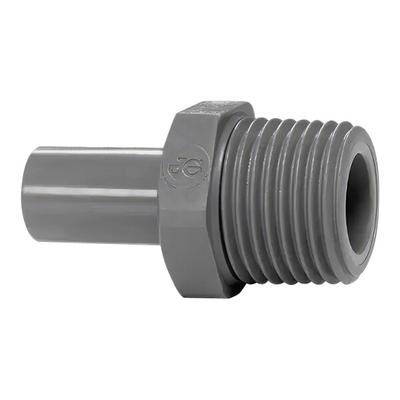 John Guest® PI051623S 1/2" x 3/8" NPTF Gray Acetal Push-To-Connect Stem Adapter