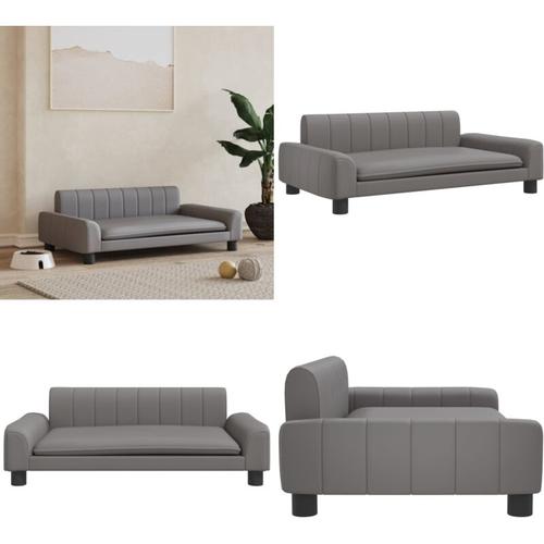 Hundebett Grau 90x53x30 cm Kunstleder - Hundebett - Hundebetten - Home & Living - Grau