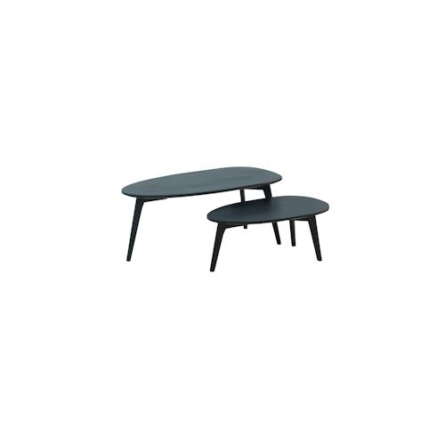 Couchtisch FineBuy Wohnzimmertisch 2er Set Nierenform Holz Beistelltisch Tisch