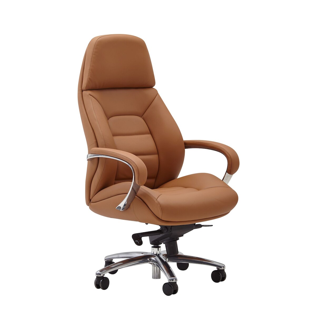 Bürostuhl FineBuy Chefsessel Echtleder Caramel Ergonomisch XXL Drehstuhl 120 kg Image