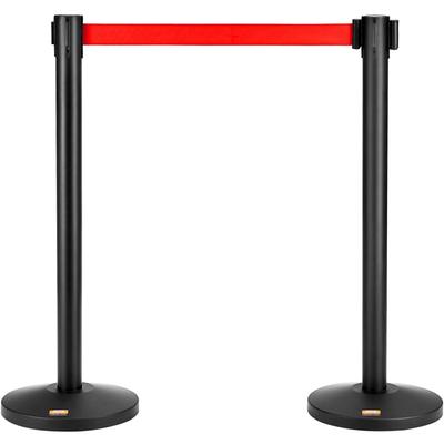 Crowd Control Stanchions, Crowd Control Barriers, Carbon Steel Baking Painted Stanchion Queue Post - 2-Pack