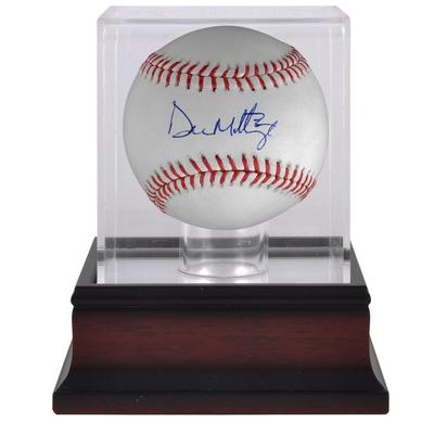 Signierter Baseball der New York Yankees von Don Mattingly und Vitrine für Baseball aus Mahagoni Image