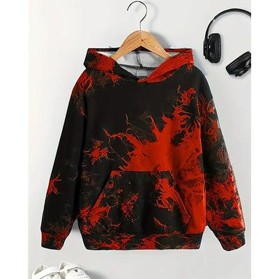 Boys 3D Graphic Hoodie Long Sleeve Spring Fall Fashion Streetwear Kids 4-12 Years Hooded Outdoor Casual Daily Regular Fit