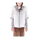 Moorer, Light Jackets, female, White, M, Short Wool Cape with Detachable Down Pegasus