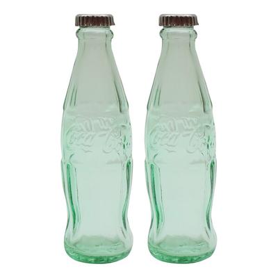 Tablecraft 1 oz. Green Glass Coca-Cola® Bottle Salt and Pepper Shaker with Vintage Style Crate - 24/Case