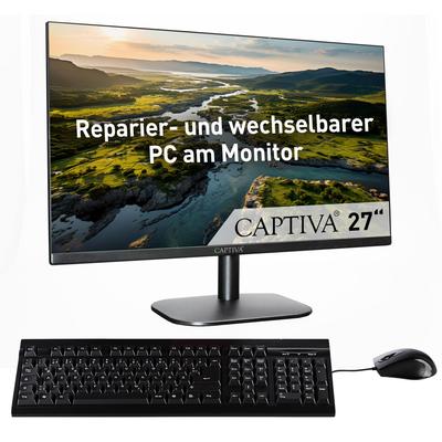 CAPTIVA All-in-One PC "All-In-One Power Starter I84-916", schwarz, Microsoft Windows 11 Home (64 Bit), 16 GB RAM 500 GB SSD, Computer
