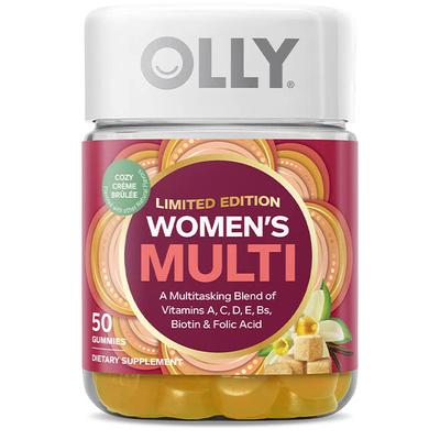 OLLY Women's Multi - Limited Edition - Vitamins A, C, D, E, Bs, Biotin & Folic Acid - Creme Brulee Flavor