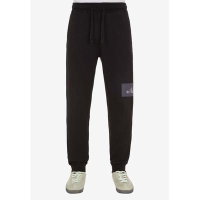 Logo Print Track Pants - Black - Stone Island Sweats