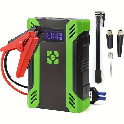 TEMU Portable Car Jump With Air Compressor, 2000a 150psi Jump Pack (8.5l Gas/ 8.0l Engine) Digital Tire Inflator, 12v Jumper Box With Qc 3.0 Charging, Led Light, Compass