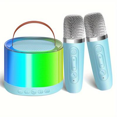 TEMU Karaoke Machine Mini Portable Bt Speaker With Wireless Microphone Set