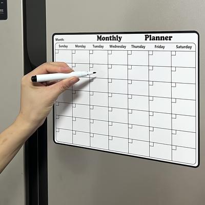 TEMU Stylish Magnetic Dry Erase Calendar: Monthly Planner For Refrigerator - Organization & Decor