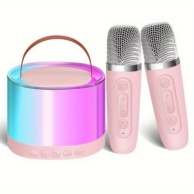 TEMU Karaoke Machine Mini Portable Bt Speaker With Wireless Microphone Set