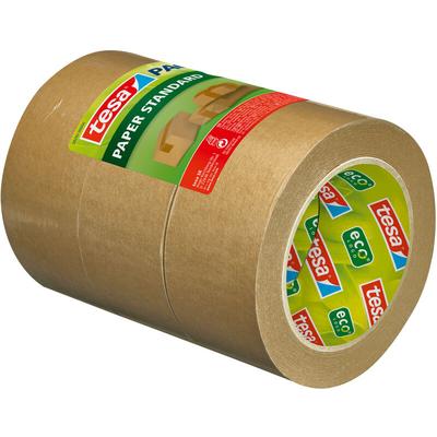 Tesa - Packband Klebeband eco Paketband Kleberolle aus Papier 3er Pack 50 m : 50 mm - braun Image