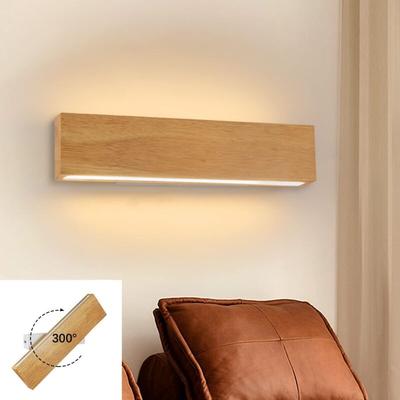 Gbly - led Wandleuchte innen Wandlampe - 32CM Holz Modern Flurlampe Up und Down Design Image
