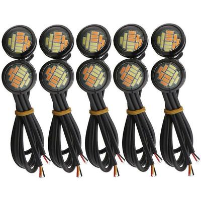 10 Stücke 12v 23mm Dual Color Switchback 4014 Smd 12 Led Drl Eagle Eye Tagfahrlicht Auto Motor