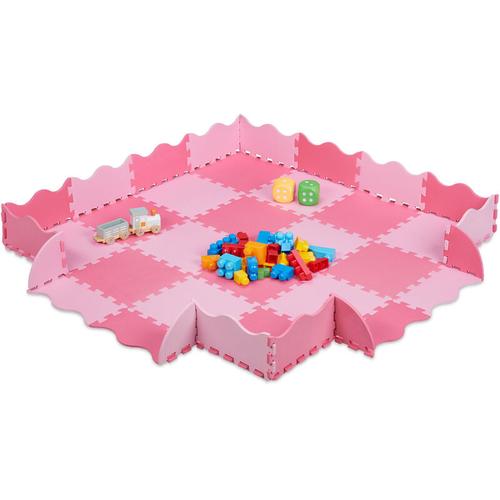 Relaxdays - Puzzlematte 36-teilig, eva Schaumstoff, schadstofffrei, 1,4 m², Spielmatte mit Rand,