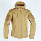 Herren Soft Shell Jacke Hoodie Jacke Wanderjacke Taktische Jacke Täglich Urlaub Windundurchlässig warm halten Tasche Herbst Winter Glatt Modisch Klassisch Mit Kapuze Standard Kamel Schwarz Khaki