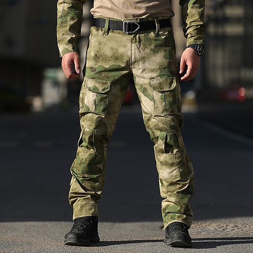 Herren Cargohose Cargohosen Taktische Hose Hose Hosen Wanderhose Knopf Multi Pocket camuflaje Glatt tragbar Outdoor Täglich Campen und Wandern Modisch Klassisch Schwarz Armeegrün Image